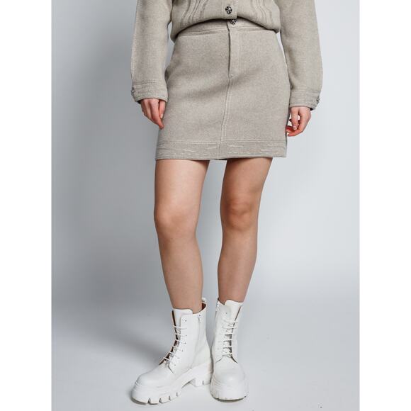 Barrie Chanel Patchwork Mini Skirt in Urchin Sand S - Picture 1 of 6